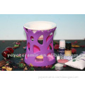 purple and white porcelain decorative oil burner